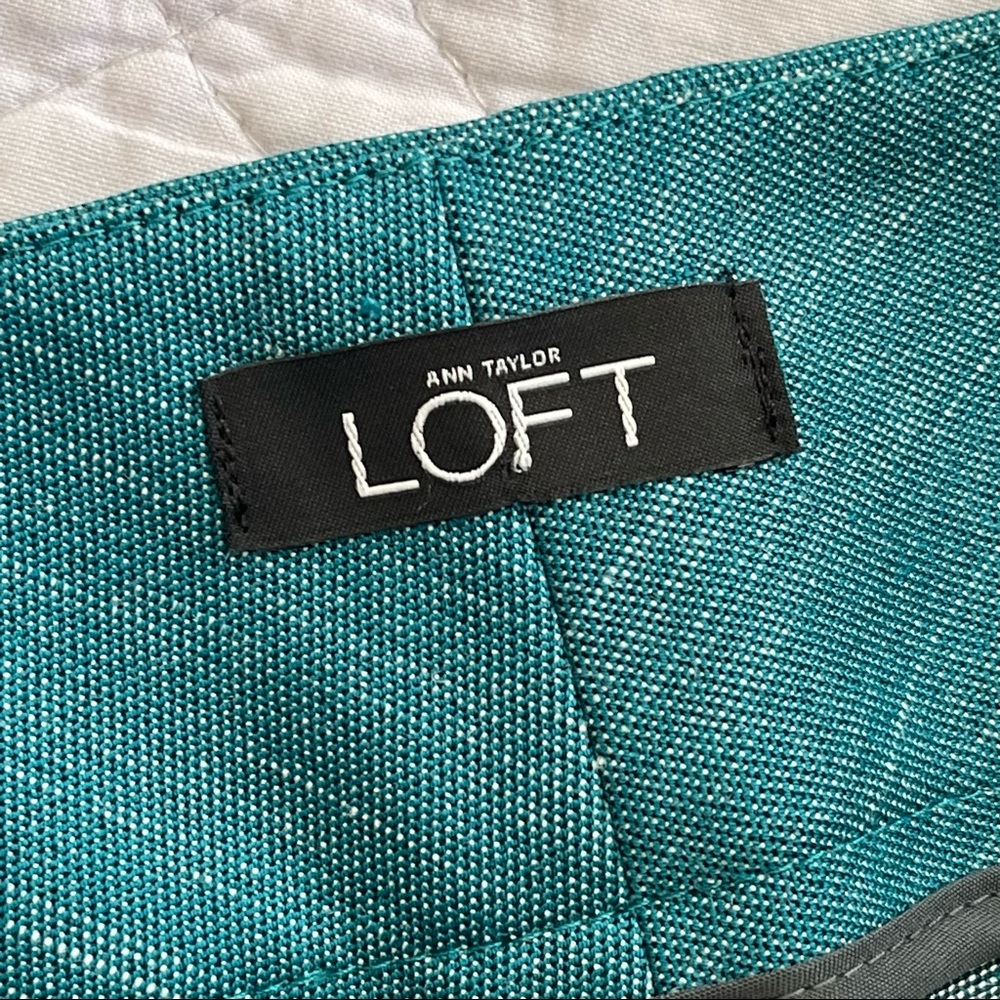 LOFT Teal Straight Leg Pants - Picture 3 of 8